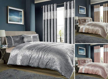 Load image into Gallery viewer, Diamante Crushed Velvet Duvet Set