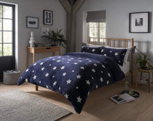 Load image into Gallery viewer, Dreamin Stars Reversible Teddy Duvet Cover Set