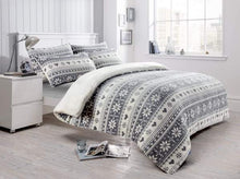 Load image into Gallery viewer, Nordic Fair Isle Teddy Duvet Set