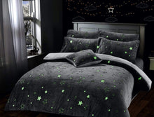 Load image into Gallery viewer, Stars Glow In The Dark Teddy Duvet Set