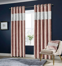 Load image into Gallery viewer, Diamante Crushed Velvet Luxury Curtains
