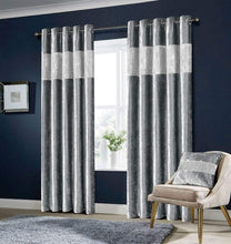 Load image into Gallery viewer, Diamante Crushed Velvet Luxury Curtains
