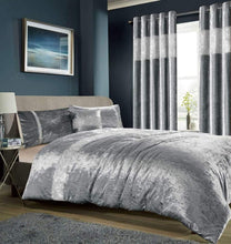Load image into Gallery viewer, Diamante Crushed Velvet Duvet Set
