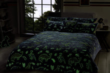 Load image into Gallery viewer, Dinosaur Glow In The Dark Teddy Duvet Set
