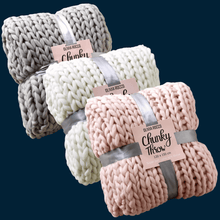 Load image into Gallery viewer, Handmade Chunky Cable Knit Throw
