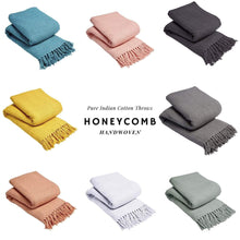 Load image into Gallery viewer, Lisbon Pure Cotton Honeycomb Throw
