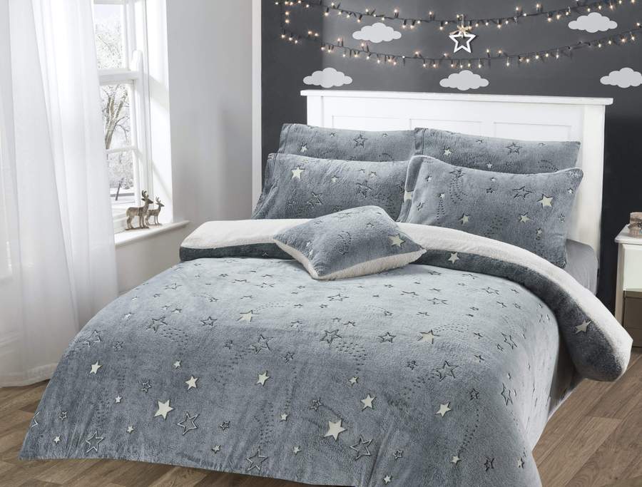 Stars Glow In The Dark Teddy Duvet Set
